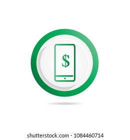 mobile and dollar icon.vector illustration.