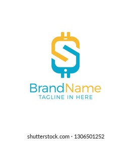 Mobile Dollar Logo In Yellow and Blue Color