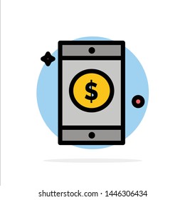 Mobile, Dollar, Sign Abstract Circle Background Flat color Icon