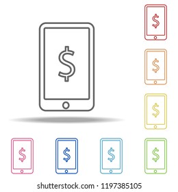 mobile dollar sign icon. Elements of Finance and chart in multi colored icons. Simple icon for websites, web design, mobile app, info graphics