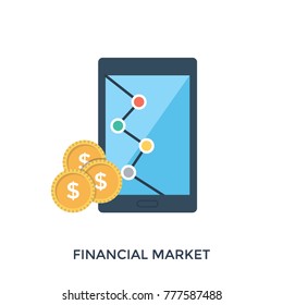 A mobile with dollar signs, vector illustration of financial market