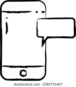 Mobile donation hand drawn vector illustration