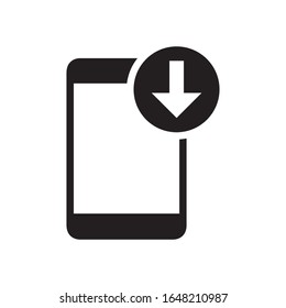 Mobile download icon in trendy flat style design. Vector graphic illustration. Suitable for website design, logo, app, and ui. EPS 10.