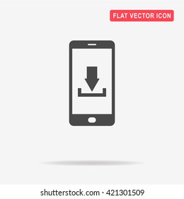 Mobile download icon. Vector concept illustration for design.