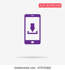 Mobile download icon. Vector concept illustration for design.