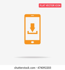 Mobile download icon. Vector concept illustration for design.