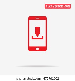 Mobile download icon. Vector concept illustration for design.