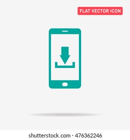 Mobile download icon. Vector concept illustration for design.
