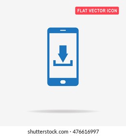 Mobile Download Icon. Vector Concept Illustration For Design.