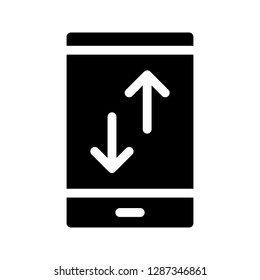 mobile download upload glyphs vector icon