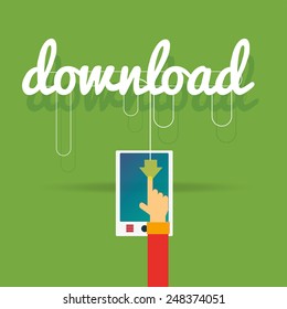 mobile download vector concept background illustration