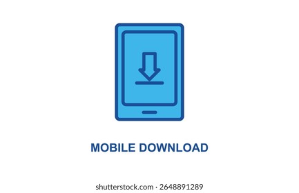 Mobile Download Vector Icon Isolated On White Background