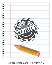 Mobile drawn with pencil strokes. Vector Illustration. Detailed.