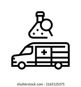 mobile Drogentest-Linie Symbol Vektor. mobiles Prüfzeichen für Arzneimittel. isoliertes Kontursymbol