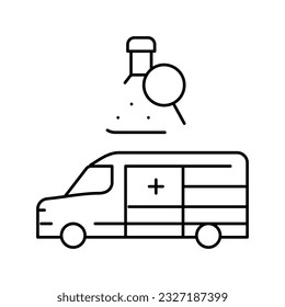 vector de icono de línea de prueba de drogas móvil. signo de prueba de medicamentos móviles. símbolo de contorno aislado ilustración negra