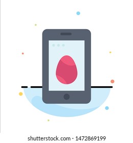 Mobile, Easter, Cell, Egg Abstract Flat Color Icon Template