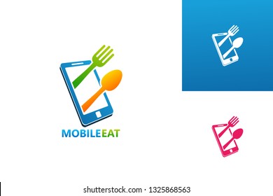 Mobile Eat Logo Template Design Vector, Emblem, Design Concept, Creative Symbol, Icon