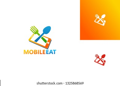 Mobile Eat Logo Template Design Vector, Emblem, Design Concept, Creative Symbol, Icon