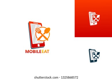 Mobile Eat Logo Template Design Vector, Emblem, Design Concept, Creative Symbol, Icon