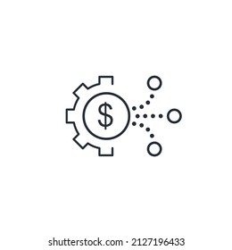 Mobile economic electronic systems. Vector linear icon isolated on white background