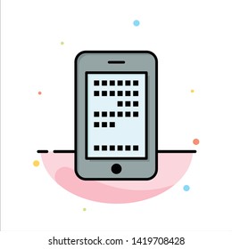 Mobile, Education, Cell, Coding Abstract Flat Color Icon Template