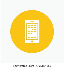 Mobile, Education, Cell, Coding white glyph icon