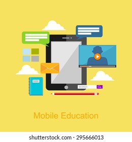 Mobile education illustration.