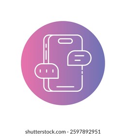 Mobile Eid Chat Icon for Festive Messaging and Islamic Communication