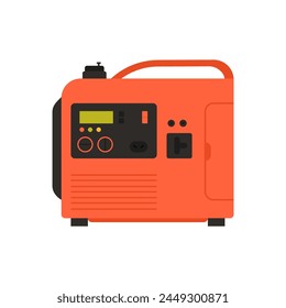 Mobile electric generator. Portable gasoline generator, industrial power generator cartoon vector illustration