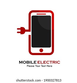 Mobile electric logo template illustration