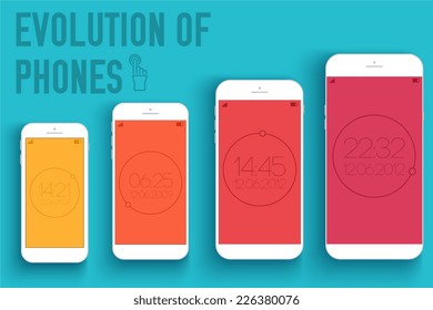 mobile electronic devices on flat style concept background. Vector illustration design