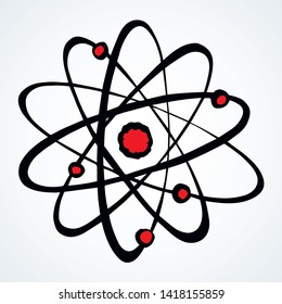Mobile ellipse transform ball ui dna star cell isolated on white backdrop. Freehand line black ink hand drawn pictogram logo emblem in art doodle retro style pen on paper space for text. Closeup view