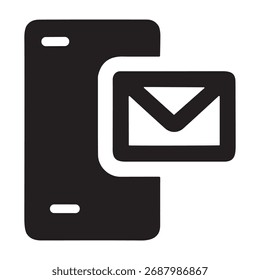 Mobile Email icon or logo isolated sign symbol vector illustration - high quality black style vector icons