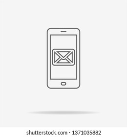 Mobile email icon. Vector concept illustration for design.