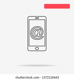 Mobile email icon. Vector concept illustration for design.