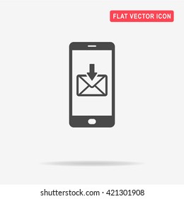 Mobile email icon. Vector concept illustration for design.
