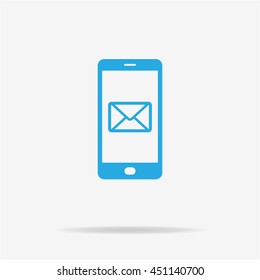 Mobile email icon. Vector concept illustration for design.