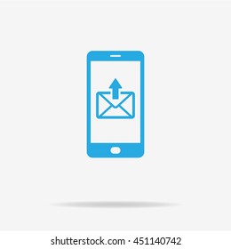 Mobile email icon. Vector concept illustration for design.