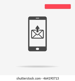 Mobile email icon. Vector concept illustration for design.
