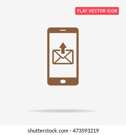 Mobile email icon. Vector concept illustration for design.