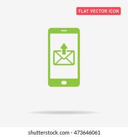 Mobile email icon. Vector concept illustration for design.