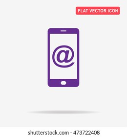 Mobile email icon. Vector concept illustration for design.