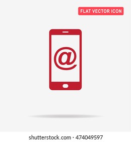 Mobile email icon. Vector concept illustration for design.
