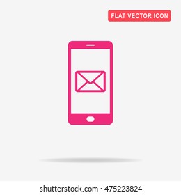 Mobile email icon. Vector concept illustration for design.