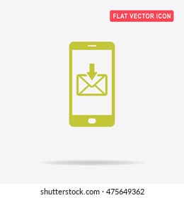 Mobile email icon. Vector concept illustration for design.