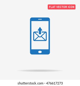 Mobile email icon. Vector concept illustration for design.