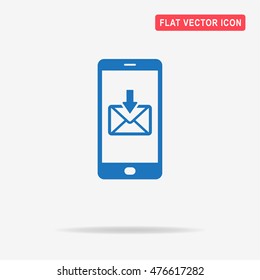 Mobile email icon. Vector concept illustration for design.