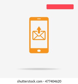 Mobile email icon. Vector concept illustration for design.