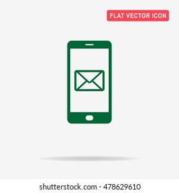 Mobile email icon. Vector concept illustration for design.