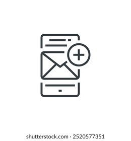 Icono de correo electrónico móvil, Ilustración vectorial de correo electrónico móvil